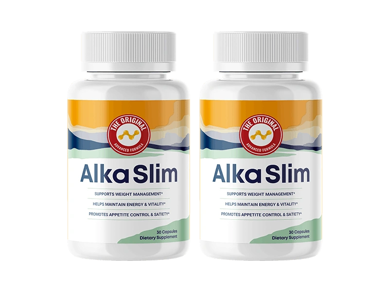 AlkaSlim 2 bottle package for men's vitality and performance support